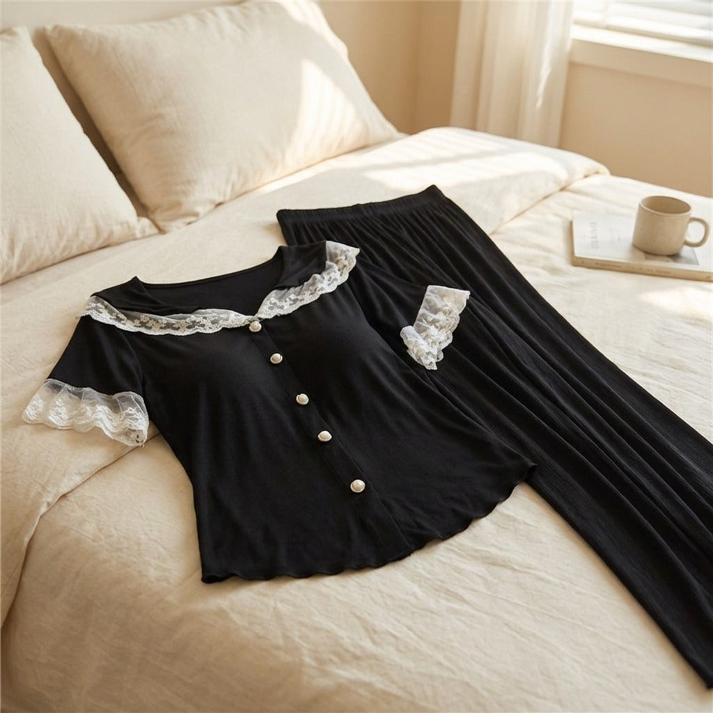 Paddream™ Padded Short Sleeve Pajama Set, styled close view