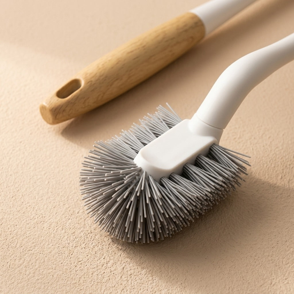 Silkbristle™ Silicone Toilet Brush With Long Handle, material and detail close-up