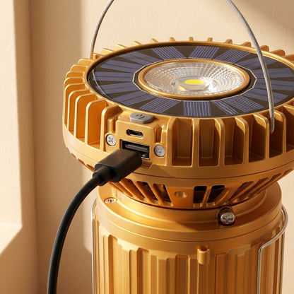Solarlit™ Solar-Powered Hanging Lantern, material and detail close-up