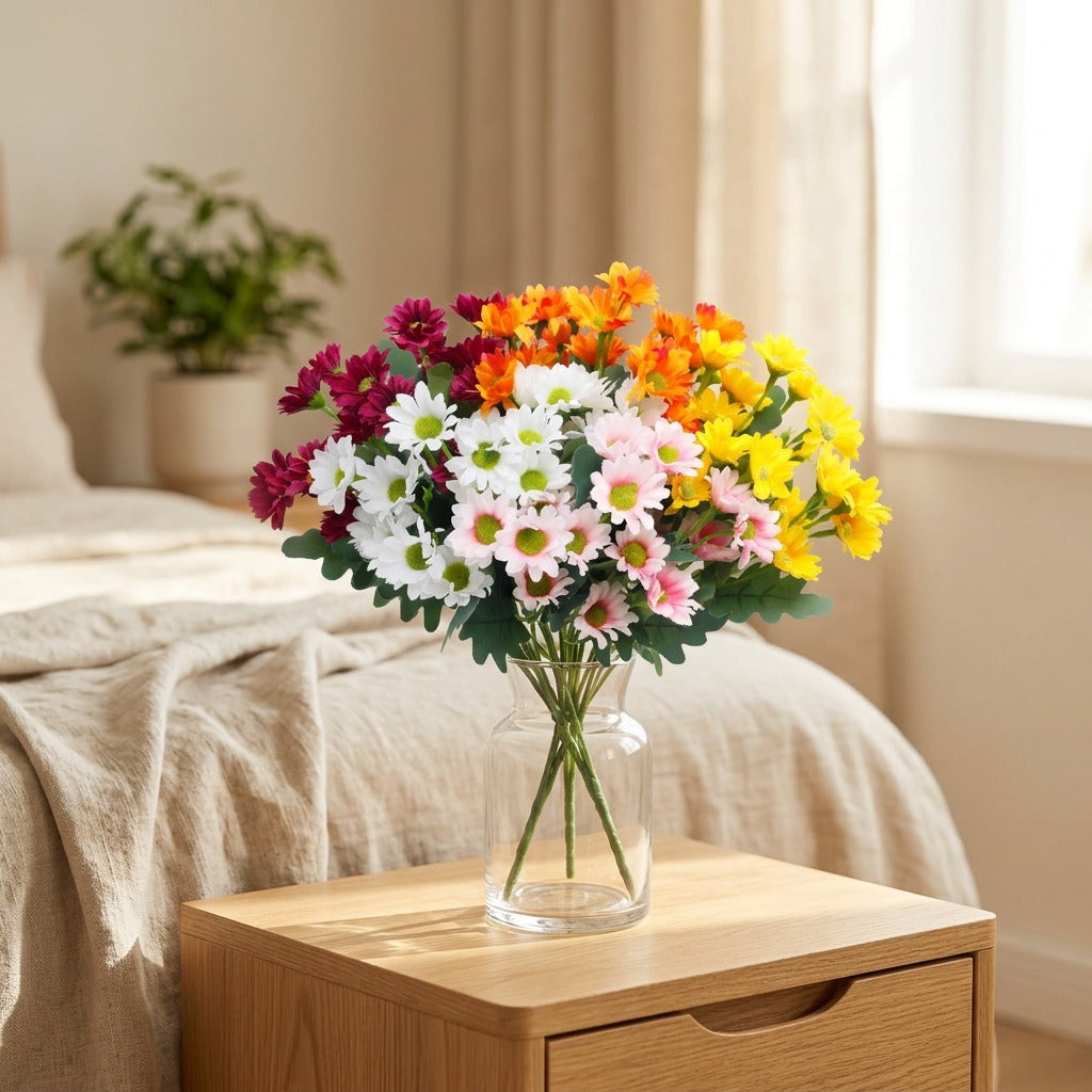 Daisyglen™ Silk Daisy Flower Arrangement in a calm home setting