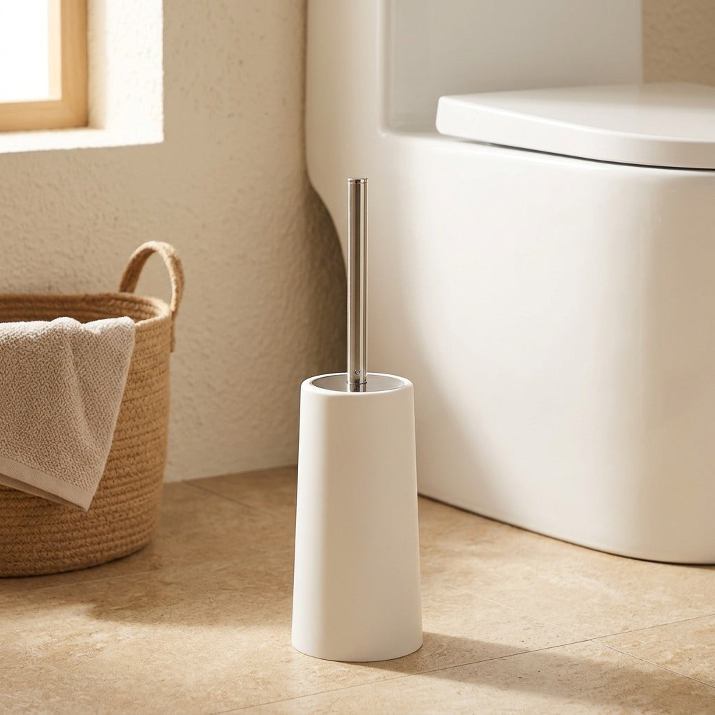 Steelreach™ Stainless Steel Long-Handle Toilet Brush, styled close view