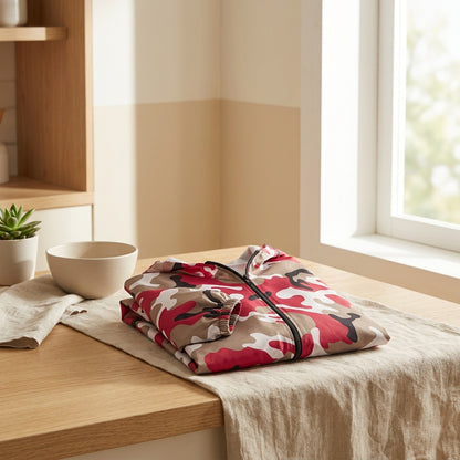 Workdrape™ Polyester Sleeveless Work Apron in a calm home setting