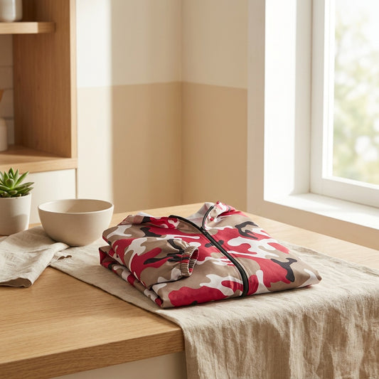 Workdrape™ Polyester Sleeveless Work Apron in a calm home setting