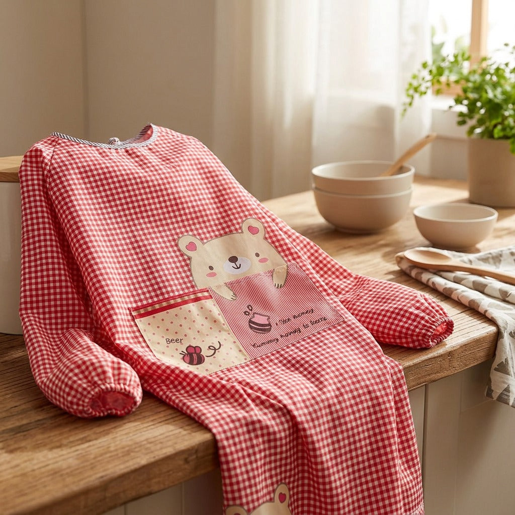 Sleevecook™ Polyester Kitchen Apron With Sleeves, styled close view