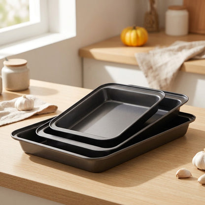 Steelcrisp™ Carbon Steel Baking Tray, styled close view