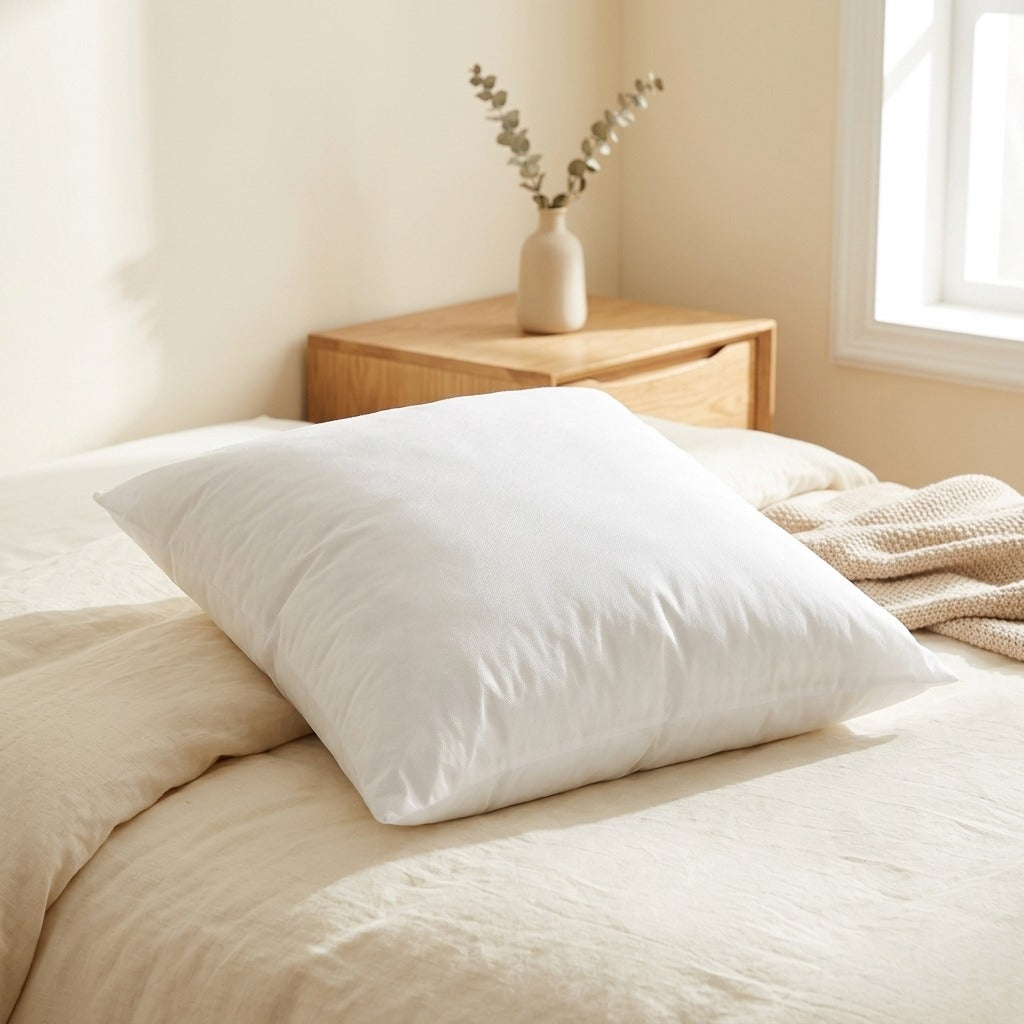 Cloudfill™ PP Cotton Square Pillow Core in a calm home setting