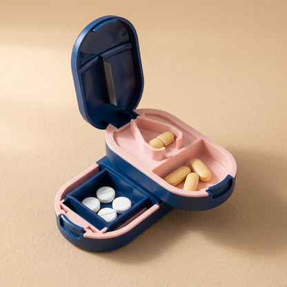 Dosecutter™ Portable Pill Box With Cutter, material and detail close-up