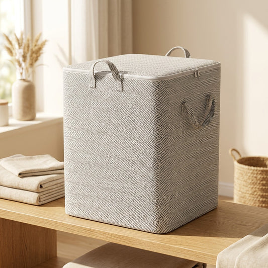 Quiltstash™ Non-Woven Quilt Storage Bag in a calm home setting