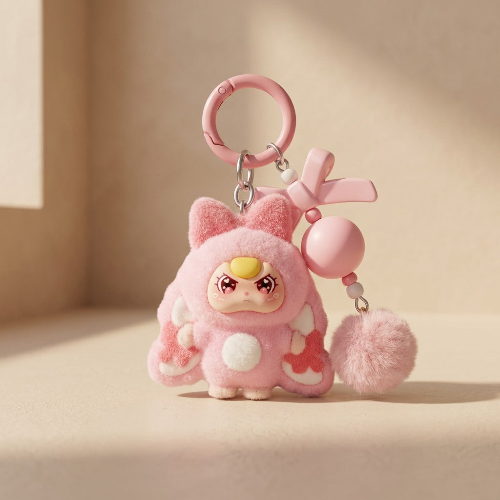 Bunnyfuzz™ PVC Flocked Rabbit Keychain Pendant