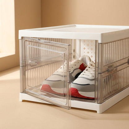 Foldcase™ Foldable Plastic Shoe Box, material and detail close-up