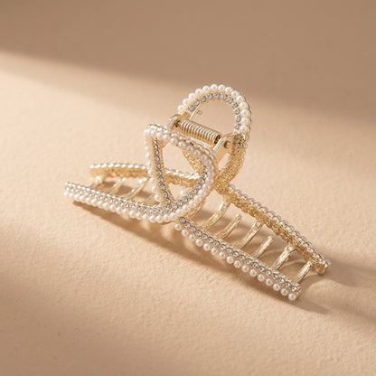 Pearlclasp™ Alloy Pearl Grip Hair Clip, material and detail close-up