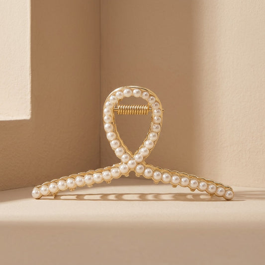 Pearlclasp™ Alloy Pearl Grip Hair Clip