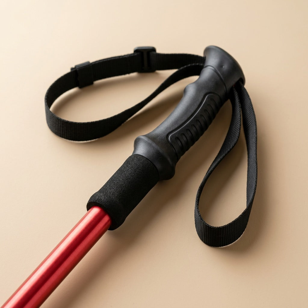 Trailstride™ Aluminum Alloy Three-Section Trekking Pole, material and detail close-up