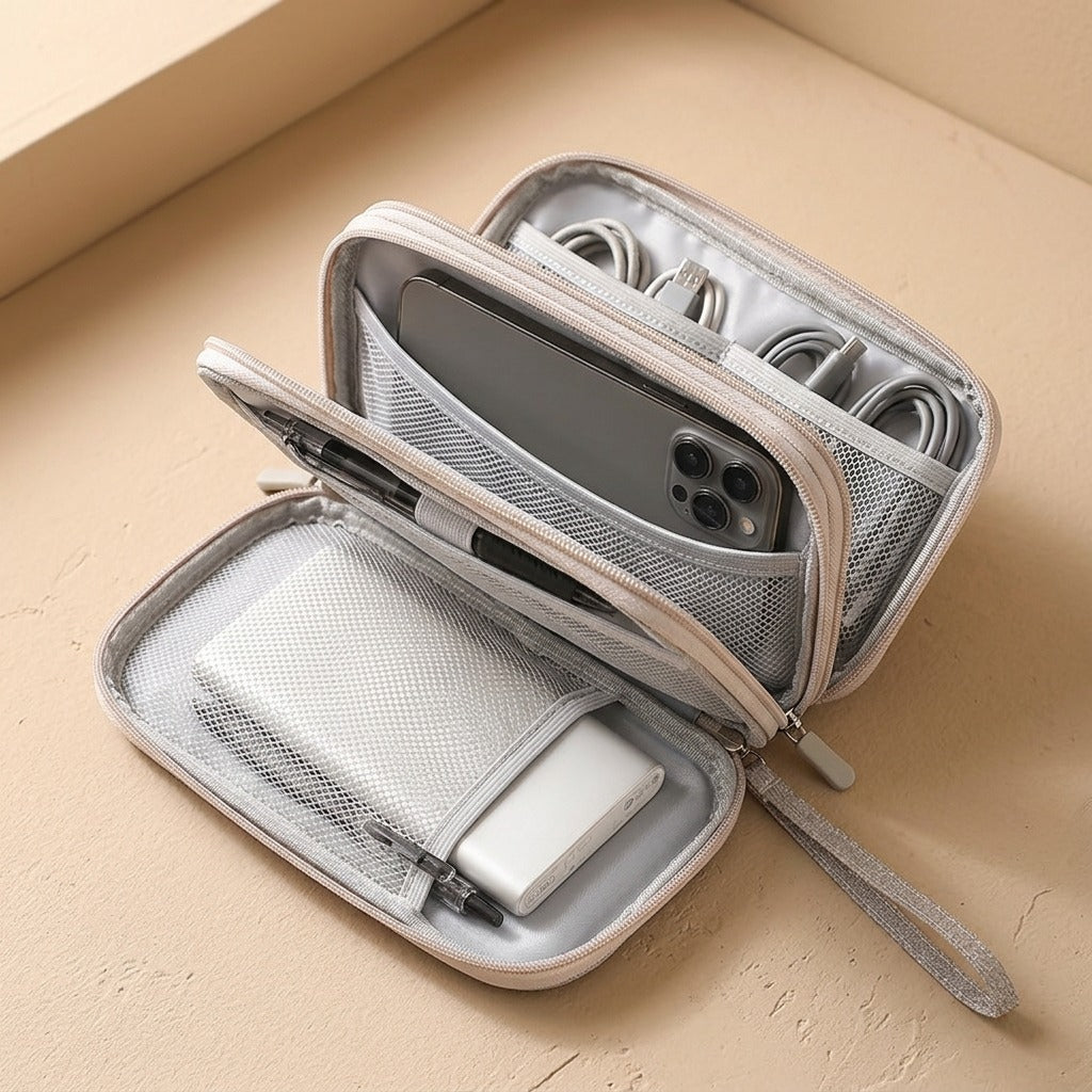 Cordpouch™ Polyester Cable Storage Bag, material and detail close-up