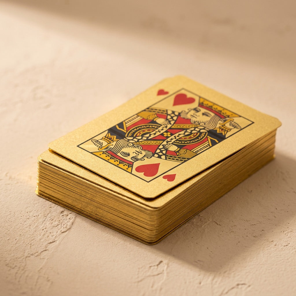 Gilddeck™ Paper Gold Foil Playing Cards, material and detail close-up