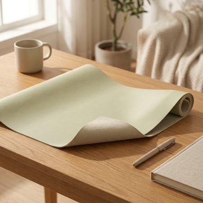 Softgrain™ PU Leather Desk Mat, styled close view