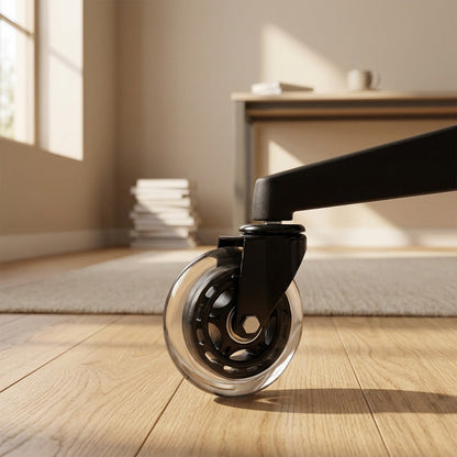 Clearglide™ Transparent Office Chair Caster Wheel, styled close view