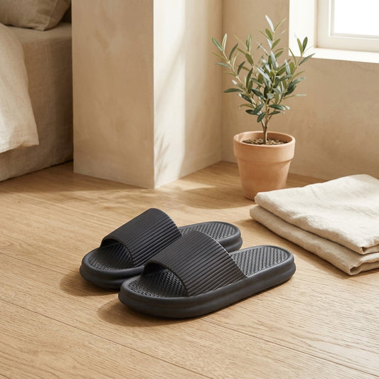 Slipperoo™ EVA Slippers for Men and Women in a calm home setting