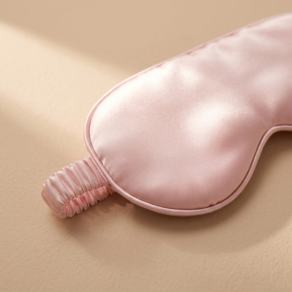 Lullmask™ Imitation Mulberry Silk Sleep Eye Mask, material and detail close-up
