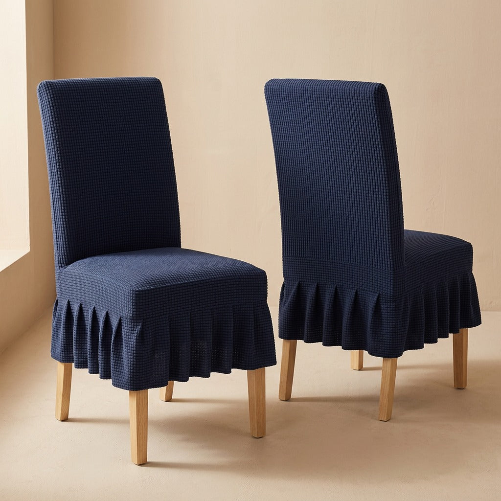 Seatveil™ Elastic Fabric Chair Cover with Skirt, material and detail close-up