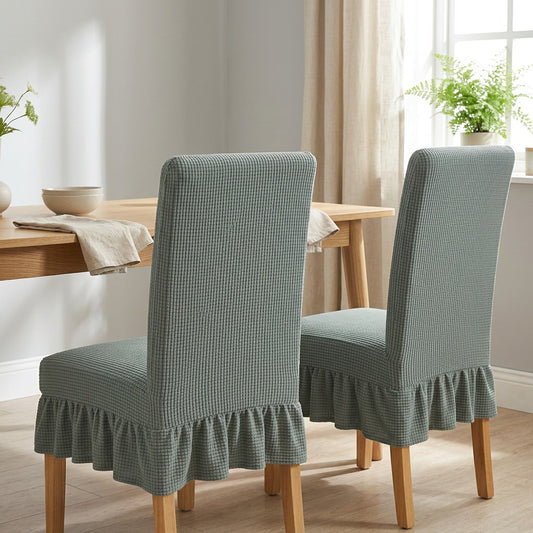 Seatveil™ Elastic Fabric Chair Cover with Skirt in a calm home setting