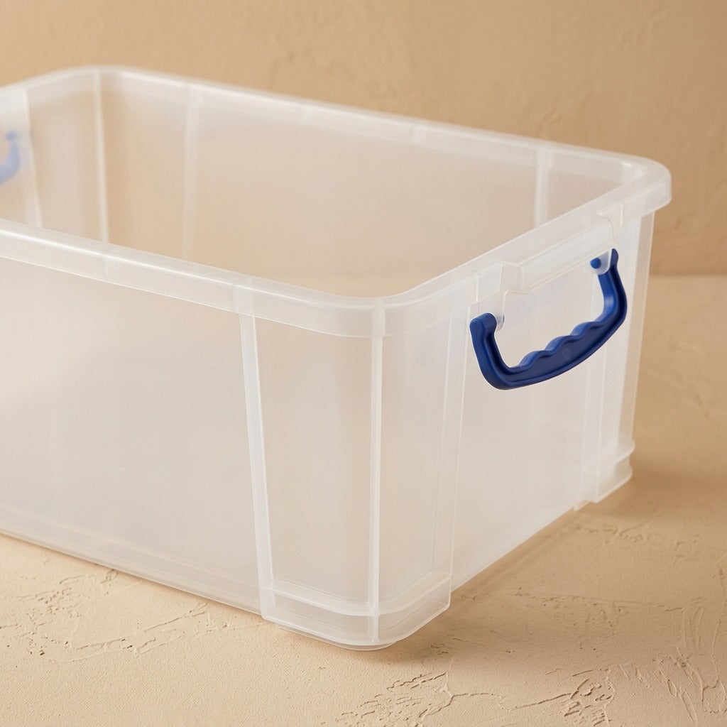 Cleartote™ Translucent Plastic Storage Box, material and detail close-up