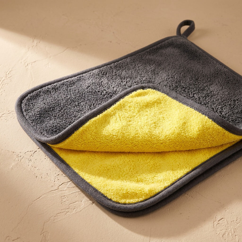 Coralplush™ Coral Fleece Car Wash Towel, material and detail close-up
