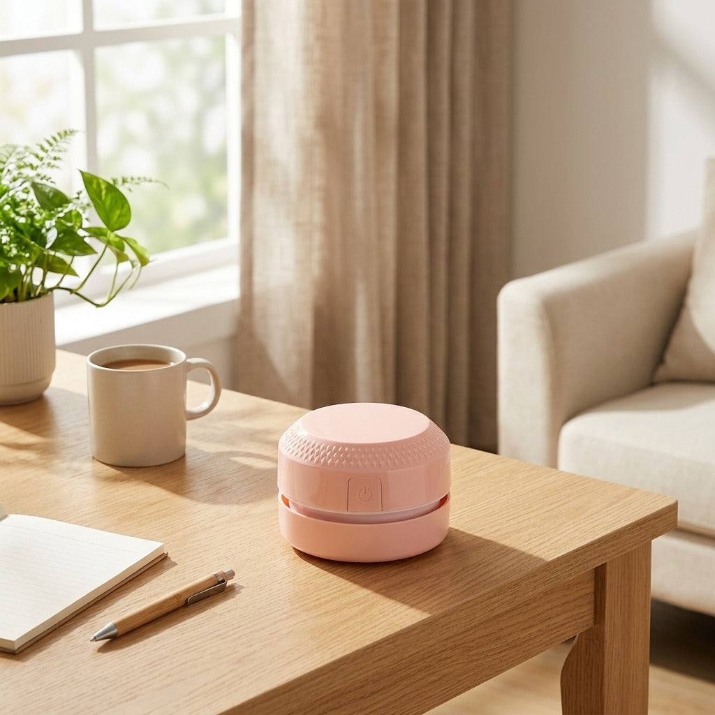 Crumblet™ Electric Desktop Vacuum Cleaner in a calm home setting