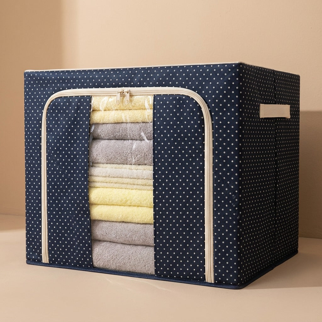 Foldbay™ Foldable Oxford Cloth Quilt Storage Box, material and detail close-up
