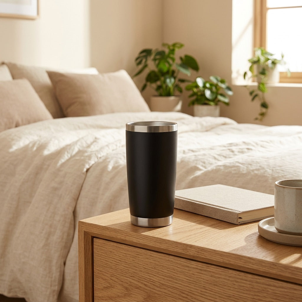 Frostwell™ 20oz 304 Stainless Steel Insulated Car Cup in a calm home setting