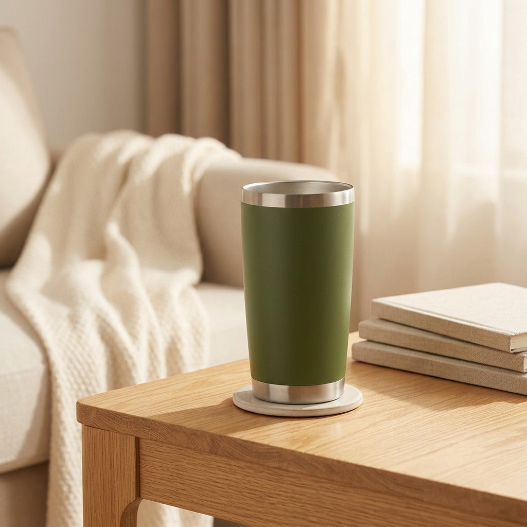 Frostwell™ 20oz 304 Stainless Steel Insulated Car Cup, styled close view