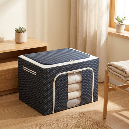 Framestow™ Foldable Clothes Storage Box in Oxford Cloth in a calm home setting