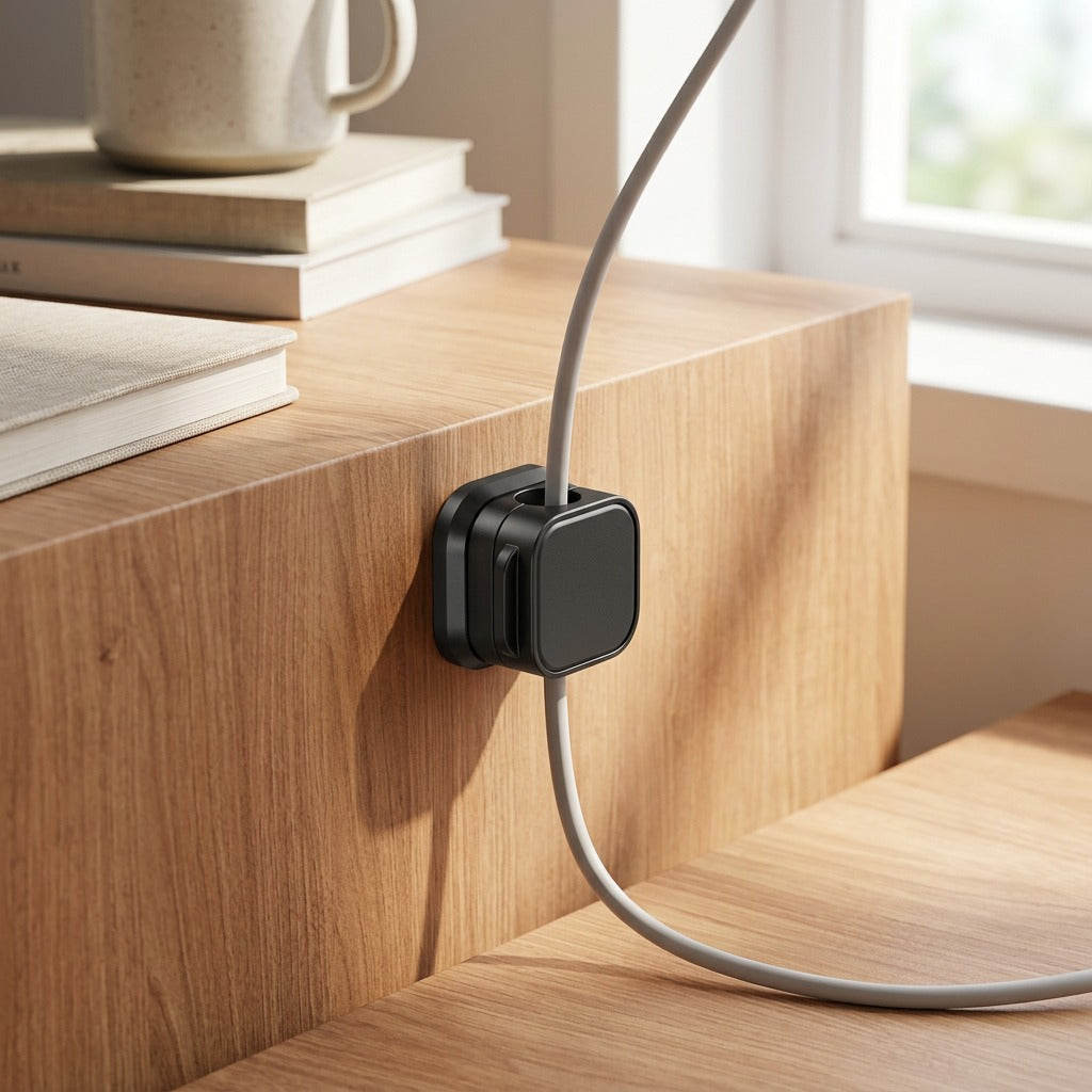 Magnetach™ Magnetic Cable Organizer Clip, styled close view