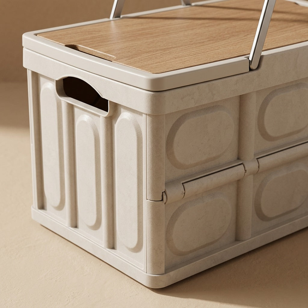 Roamcrate™ Folding Storage Box with Lid, material and detail close-up