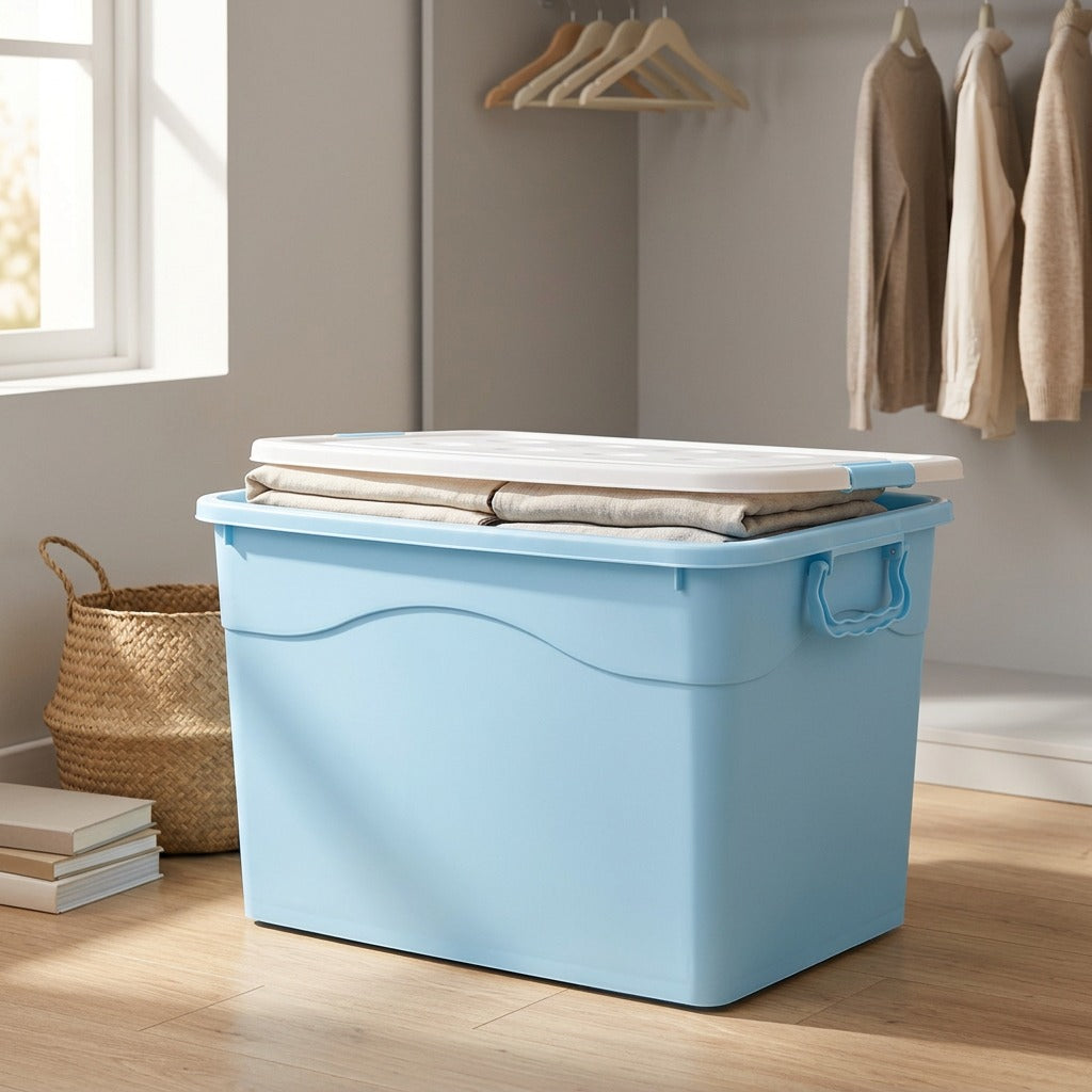 Rollnest™ Extra Large Plastic Storage Box, styled close view
