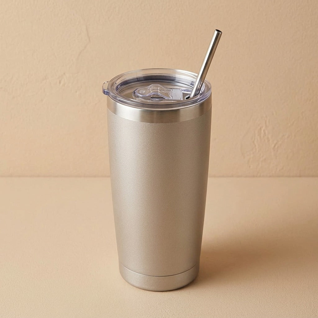 Sipdrift™ 20oz Stainless Steel Car Thermos Cup, material and detail close-up