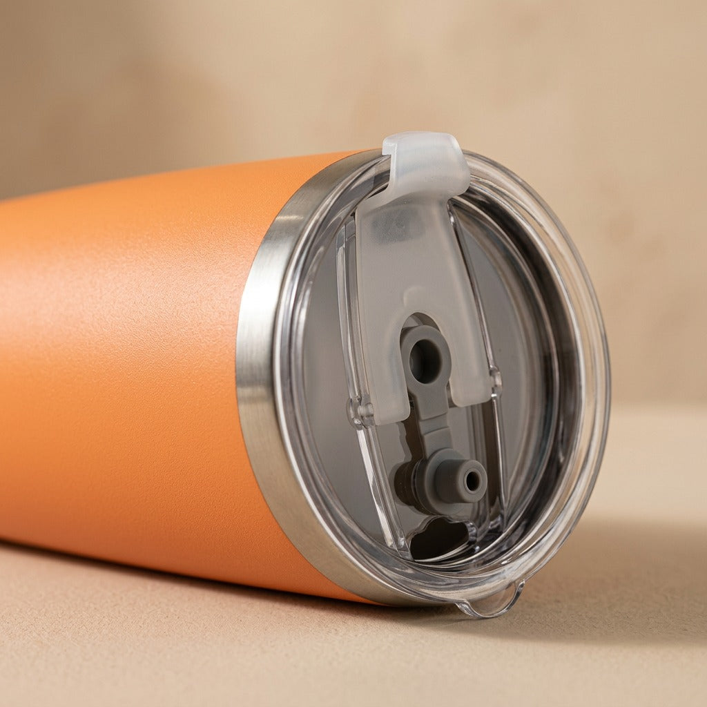 Sipchill™ 20oz Stainless Steel Thermos Cup, material and detail close-up