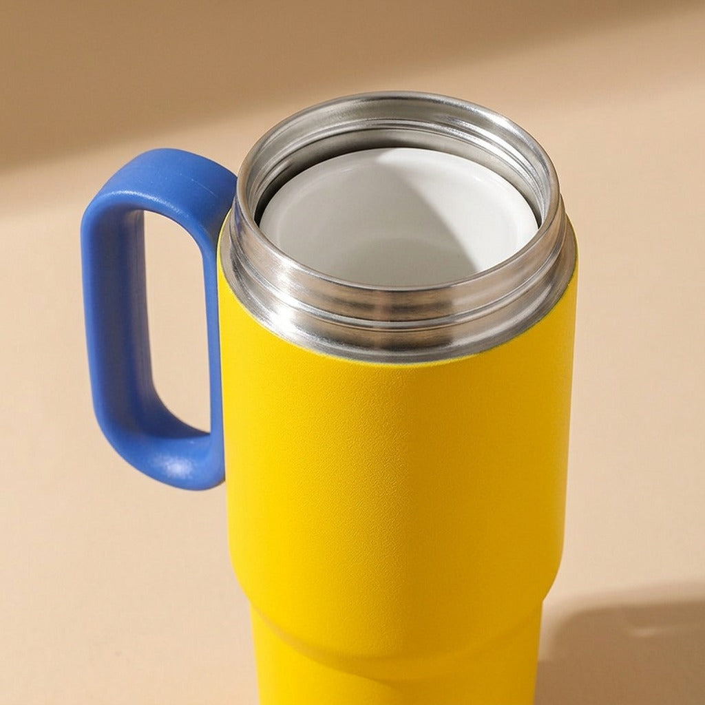 Sipwell™ 316 Stainless Steel Thermos Cup, material and detail close-up