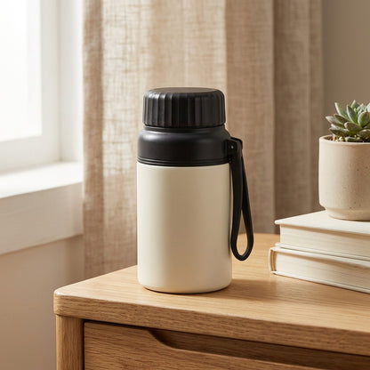 Steeltherm™ 316 Stainless Steel Thermos Cup, styled close view