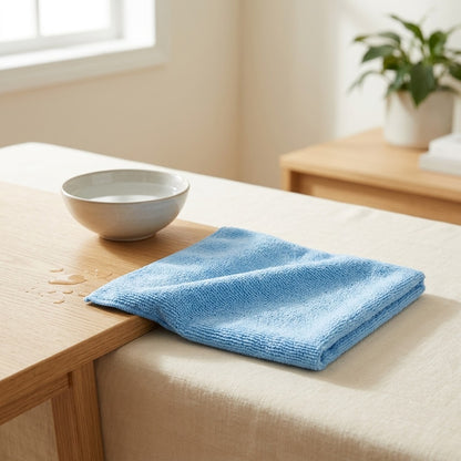 Wipebright™ Polyester Microfiber Cleaning Cloth Fabric in a calm home setting