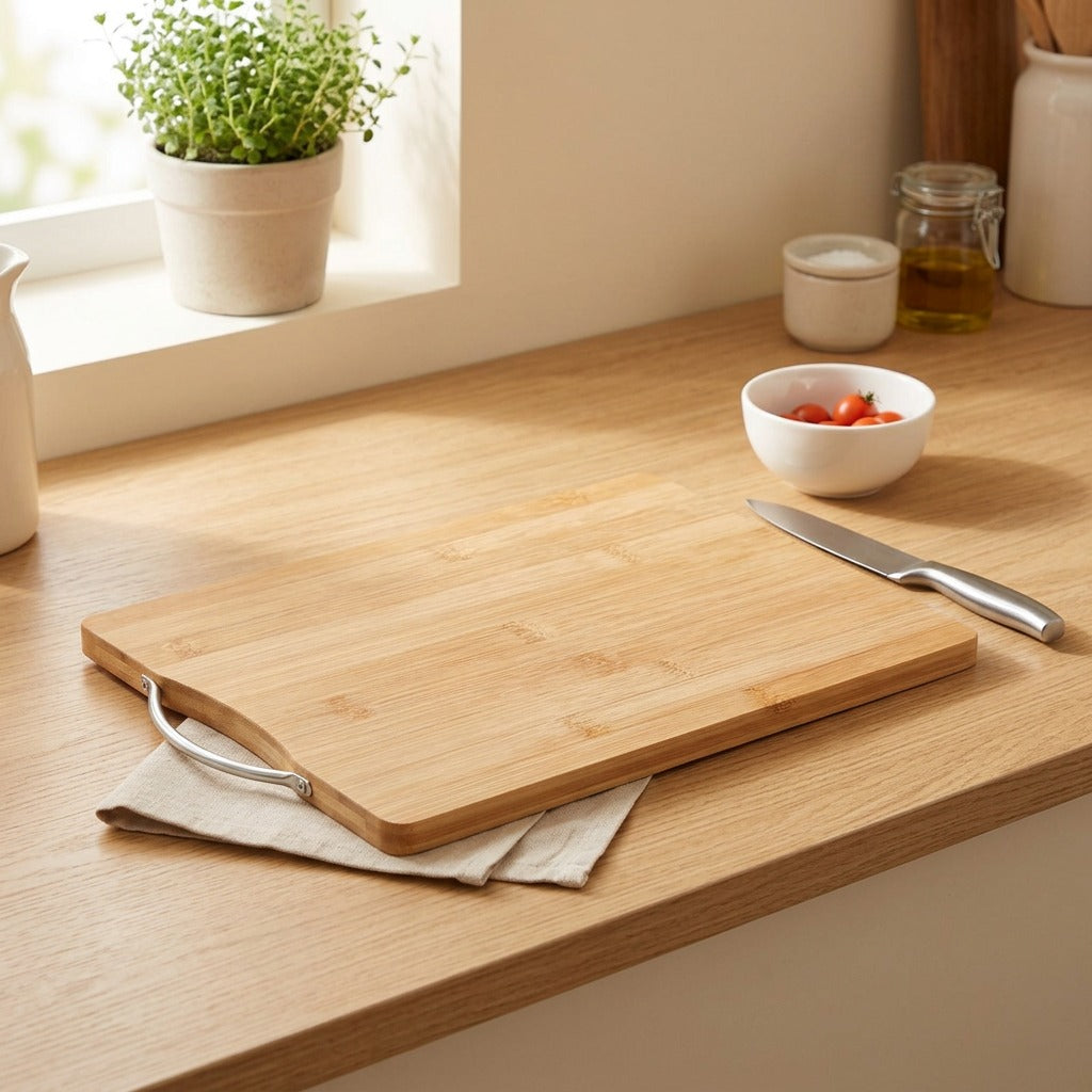 Bambree™ Bamboo Cutting Board for Home Use in a calm home setting
