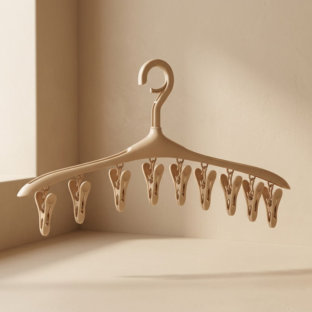Clipdock™ 8-Clip Plastic Drying Rack Hanger