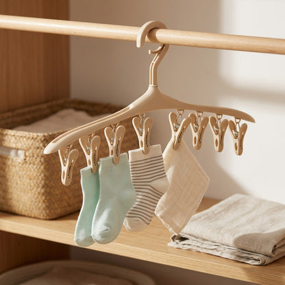 Clipdock™ 8-Clip Plastic Drying Rack Hanger, styled close view
