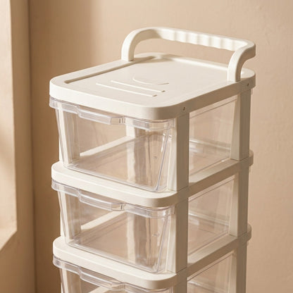 Creamwell™ Cream Plastic Drawer Storage Rack, material and detail close-up