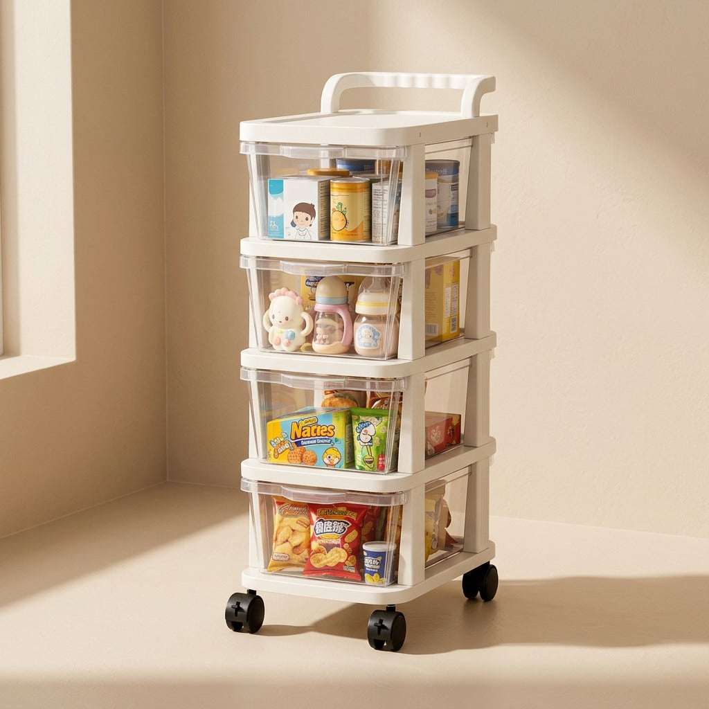 Creamwell™ Cream Plastic Drawer Storage Rack