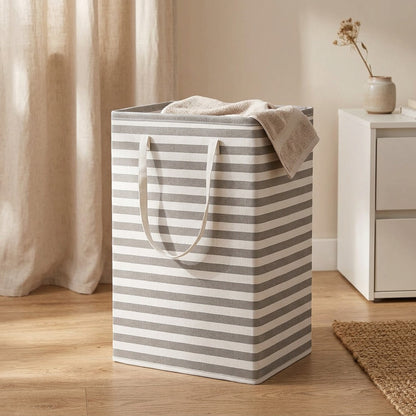 Hamperfold™ Folding Cotton Laundry Basket, styled close view