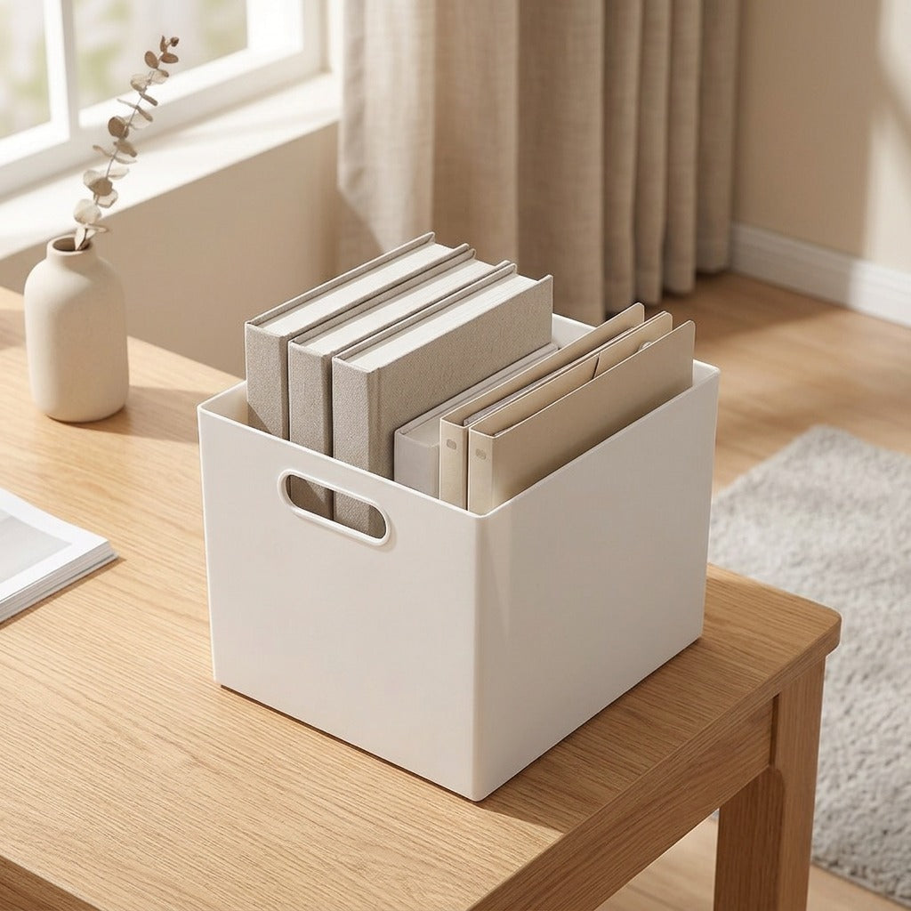 Cubbynook™ Stackable Desktop Storage Box, styled close view