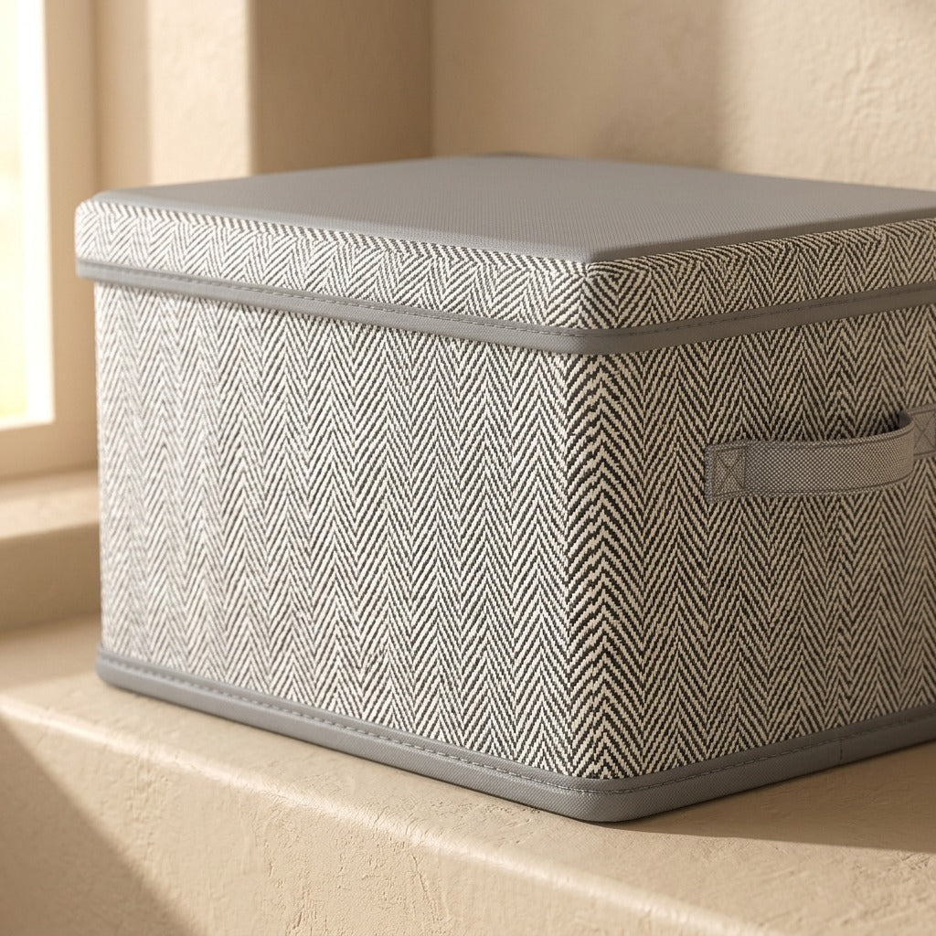 Foldhaven™ Foldable Clothes Storage Box with Lid, material and detail close-up