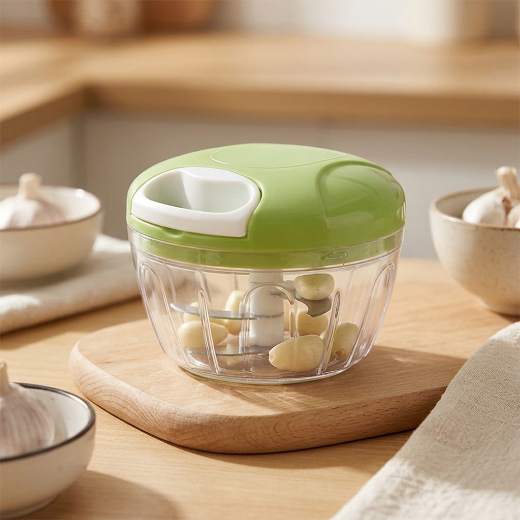 Minceleaf™ Manual Garlic Masher and Vegetable Cutter, styled close view