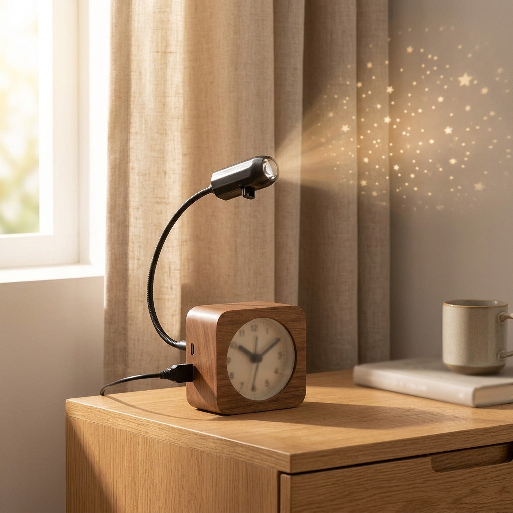 Nightbloom™ Mini Projector Night Light, styled close view